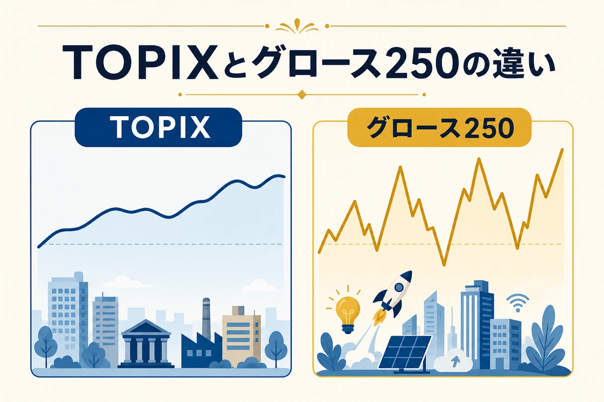 TOPIXとグロース250の違い - 指数の値動き比較