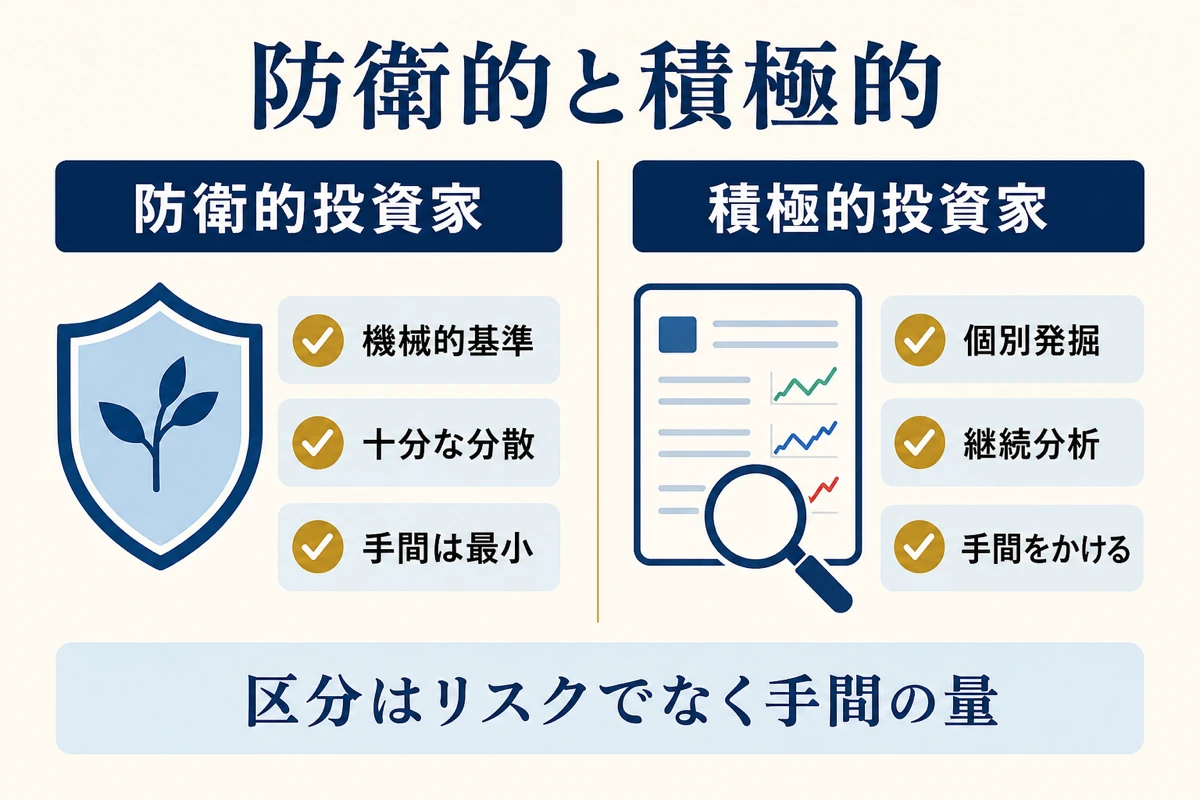 防衛的投資家と積極的投資家の違い