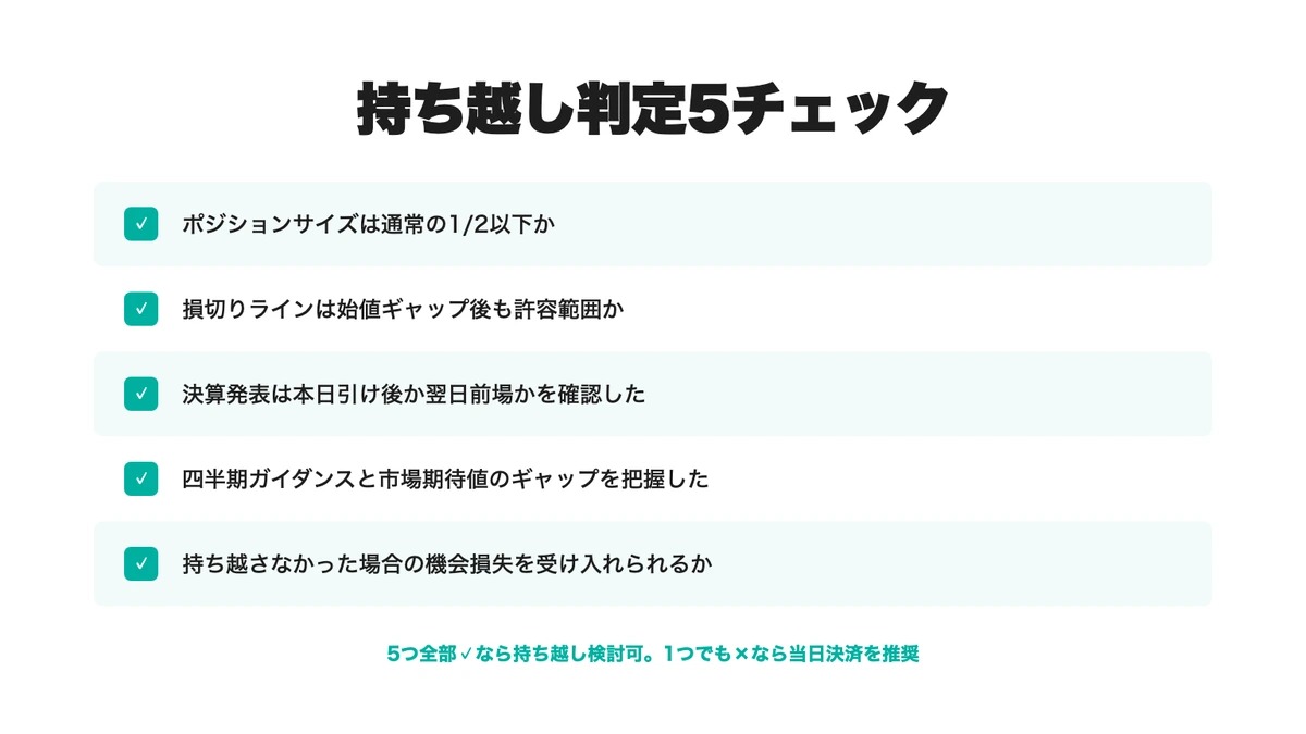 持ち越し判定 5 チェック