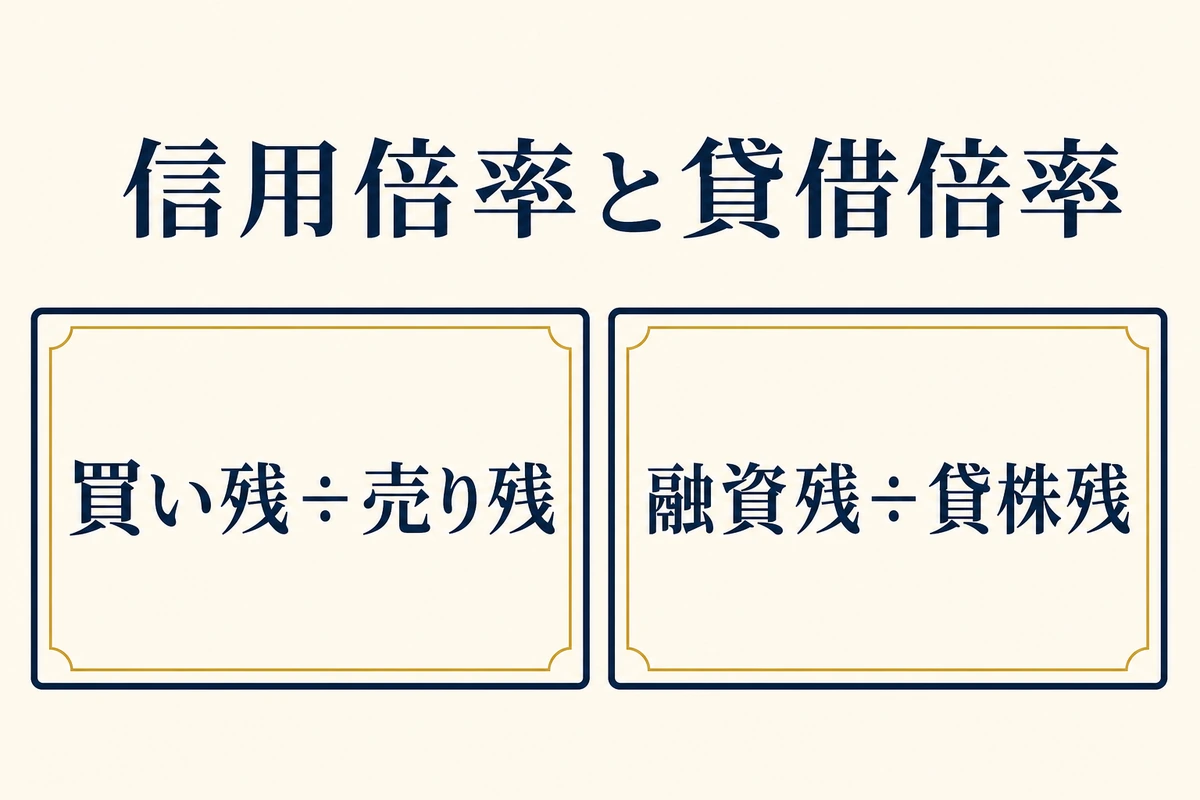 信用倍率と貸借倍率 — 計算式とデータ範囲の違い